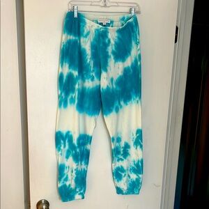 Spiritual Gangster Blue and White Tie-Dye Joggers